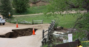 Photos: Boulder Creek bridge collapsing at Red Lion Inn