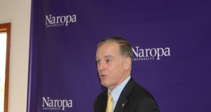 Howard Dean talks politics prior to giving Naropa graduation speech