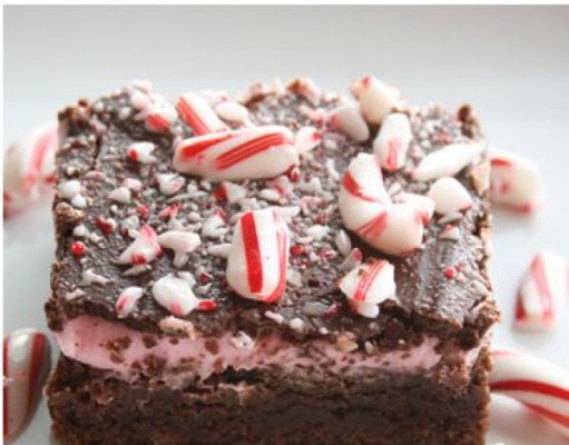 Double Chocolate Candy Cane Brownies