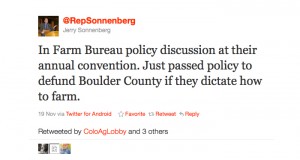 Lawmaker’s tweet: County funds threatened if GMOs banned