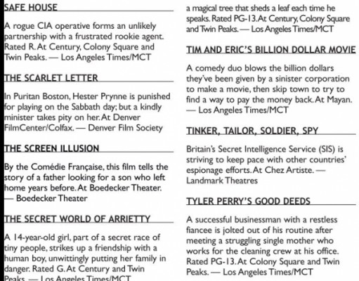 reel to reel | Week of Mar. 08, 2012