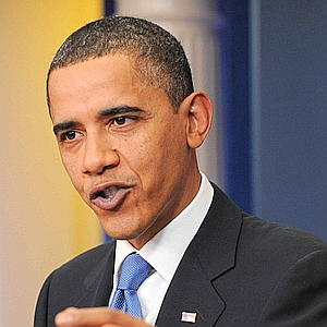 US President Barack Obama delivers remarks during a surprise appearance at the daily briefing at the White House