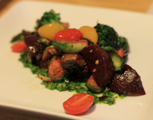 Pesto and veggies