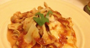 Fresh pasta and vegetarian Bolognese