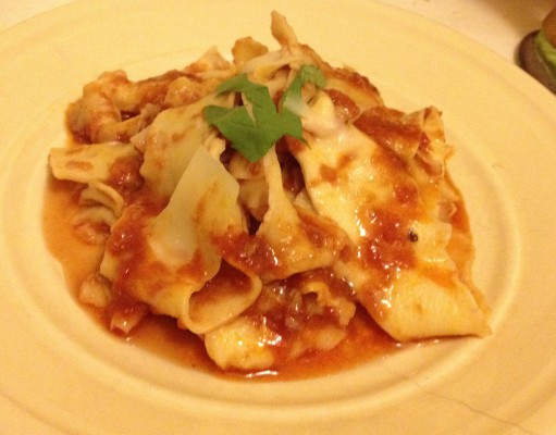Fresh pasta and vegetarian Bolognese