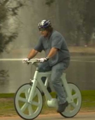 A bicycle built of cardboard