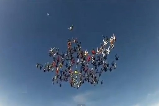 138 skydivers complete airborne formation, shatter world record