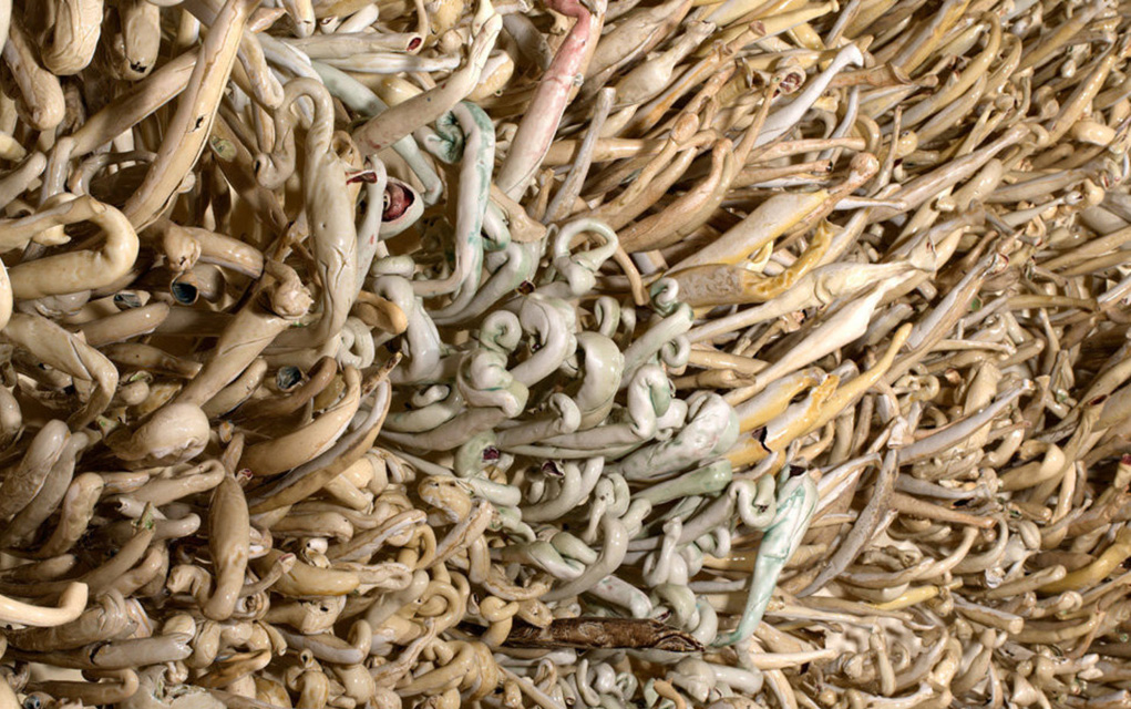 BMoCA large_nomos_18_x_10_x_6_feet_porcelain__glaze__paper__pigment__wood_2007_mrusso_photocredit_Oren_Eckhaus__2_