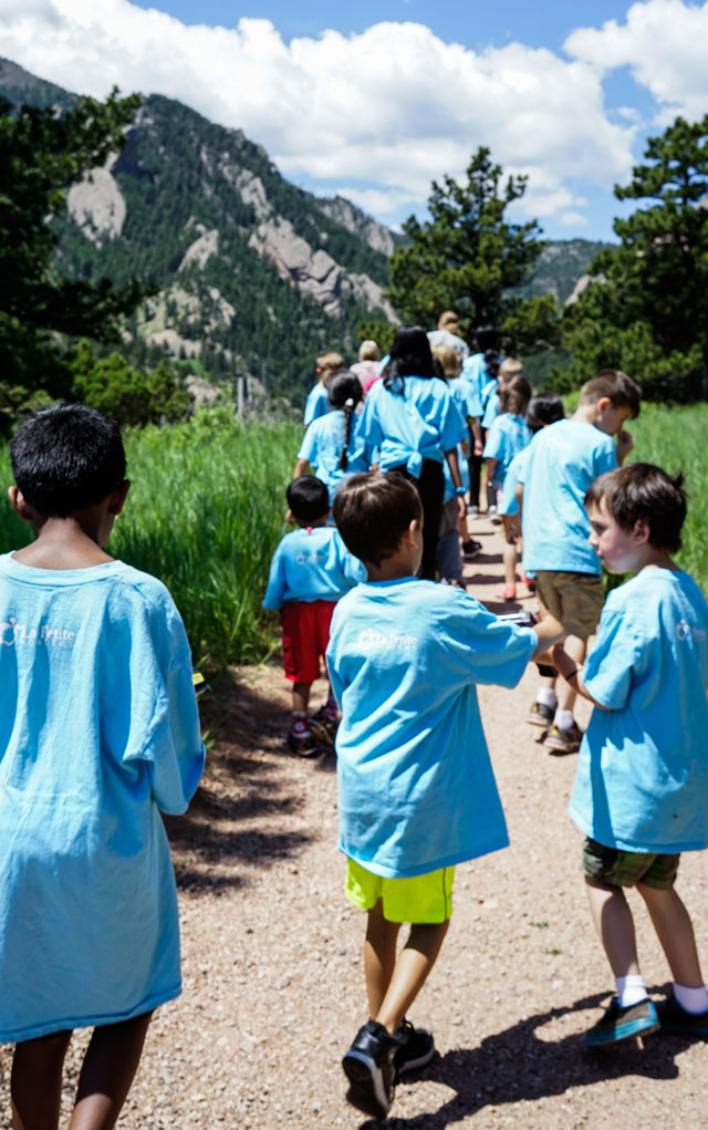 NCAR’s climate change exhibit includes a short nature walk where visitors learn to use infrared thermometers. 