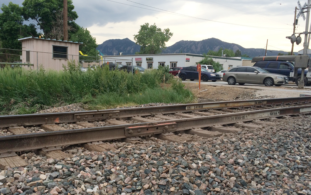 BNSF Railway tracks run through many densely populated areas of Boulder County, including this area at the 55th Street crossing that was recently updated. 