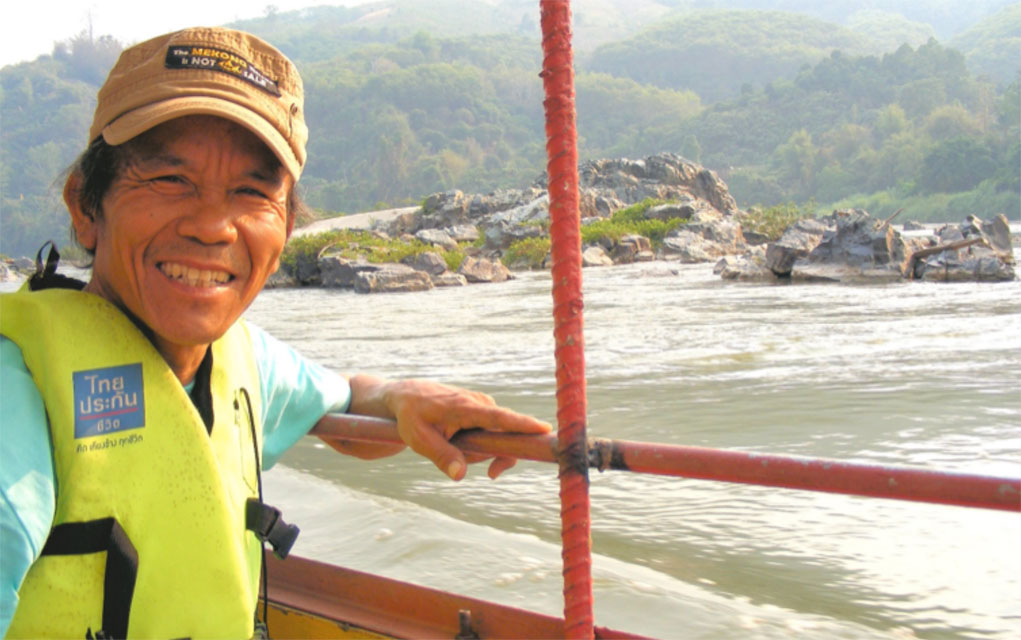 “This is my home and these are my people,” says Chak Kineessee as he guides us on a longboat ride up the river. Chak was born in a village east of the Mekong River and is a member of one of the Hill Tribes of Northern Thailand. He works to protect the river and the livelihoods of the local indigenous people. Chak gave us a tour of one of the village forestry programs as well as a longboat ride up the Mekong River. 