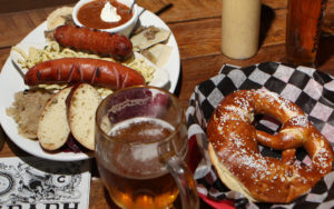 A platter of beer-friendly treats at the Bohemian Biergarten in Boulder. 