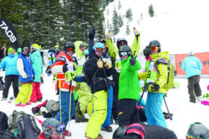 The party vibe at the bottom of the venue at Taos Freeride is a throwback to the hotdogging days of the 1970’s when skiing events were about having fun, hanging out with friends and cheering on your buddies as they competed.