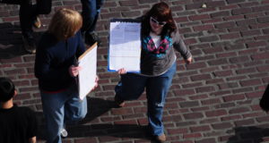 Anti-fracking initiative uses, uh, unpaid petition circulators