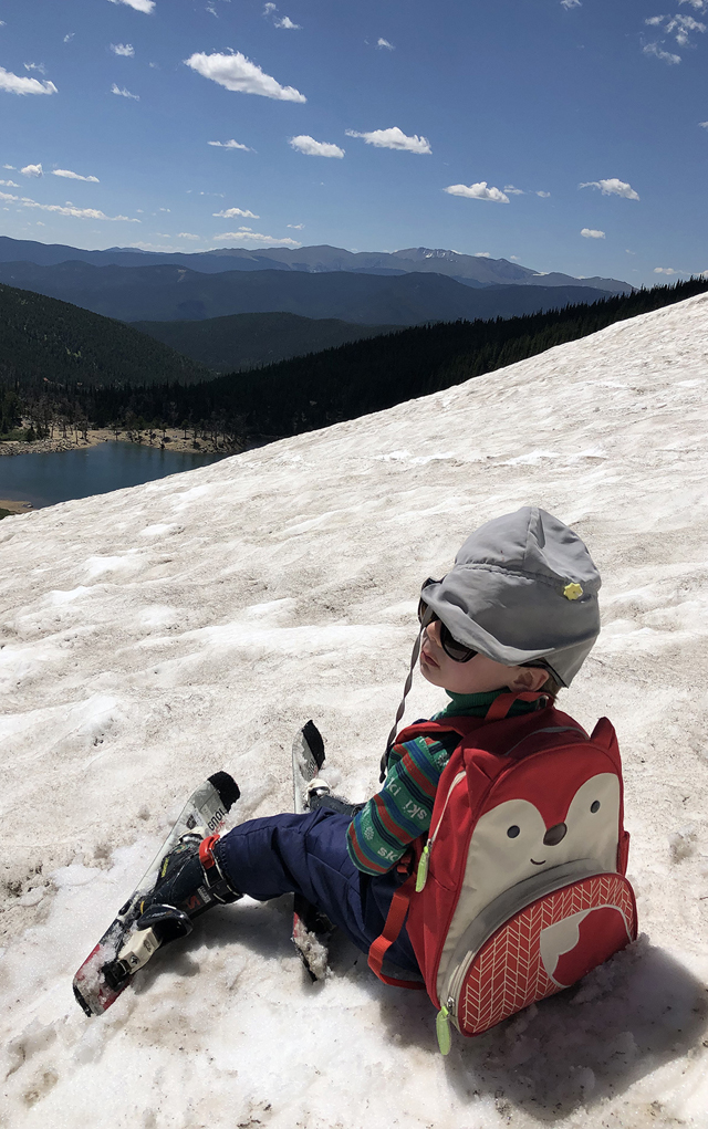 A 4-year-old kid just skied every month for a year