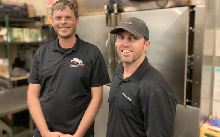 On barbecue…  with Georgia Boys Nick Reckinger and Matt Alexander