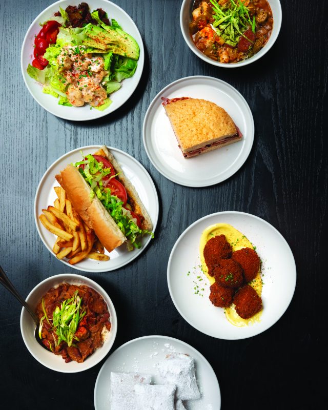 a spread of dishes at rosetta hall