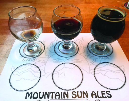 Stout-hearted A flight of stout at Mountain Sun stout month