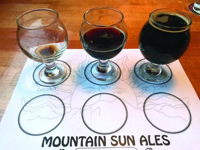 A flight of stout at Mountain Sun stout month