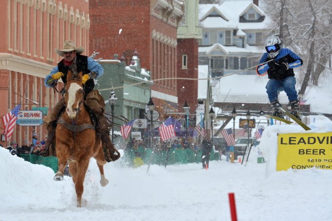 Cowboys and ski bums 2014 Leadville behind Jeff Dahl